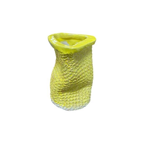 MK Yellow Textured Ceramic Abstract vase size 7.5"X5" SKU 9313 - Picture 9 of 9